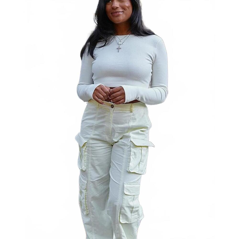 NWT The Drop Women's‎ Whisper White Cargo Pants Collab w monetmcmichael SZ M - Picture 3 of 8